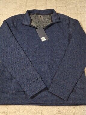Men's Navy Heather Quarter-Zip Pullover Sweater